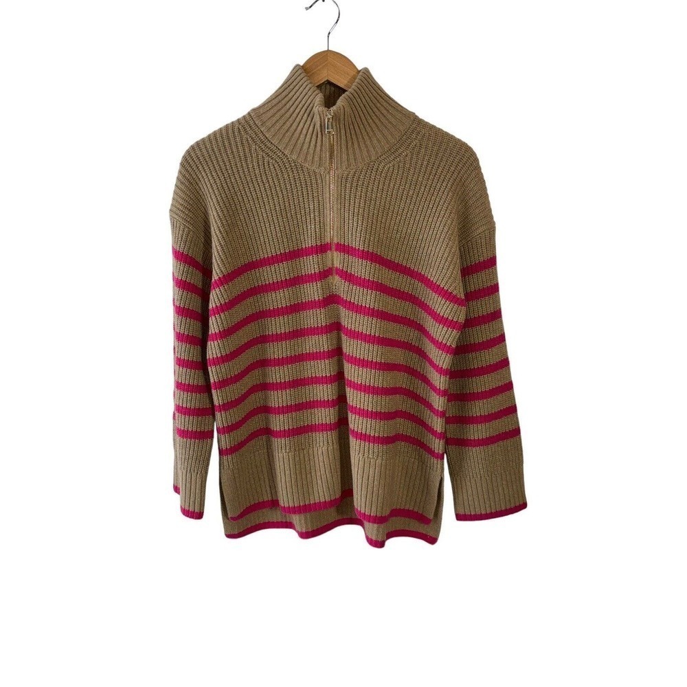 BARBOUR Women’s Size 6 Jemima Knit Striped Trench Wool Blend Sweater - New